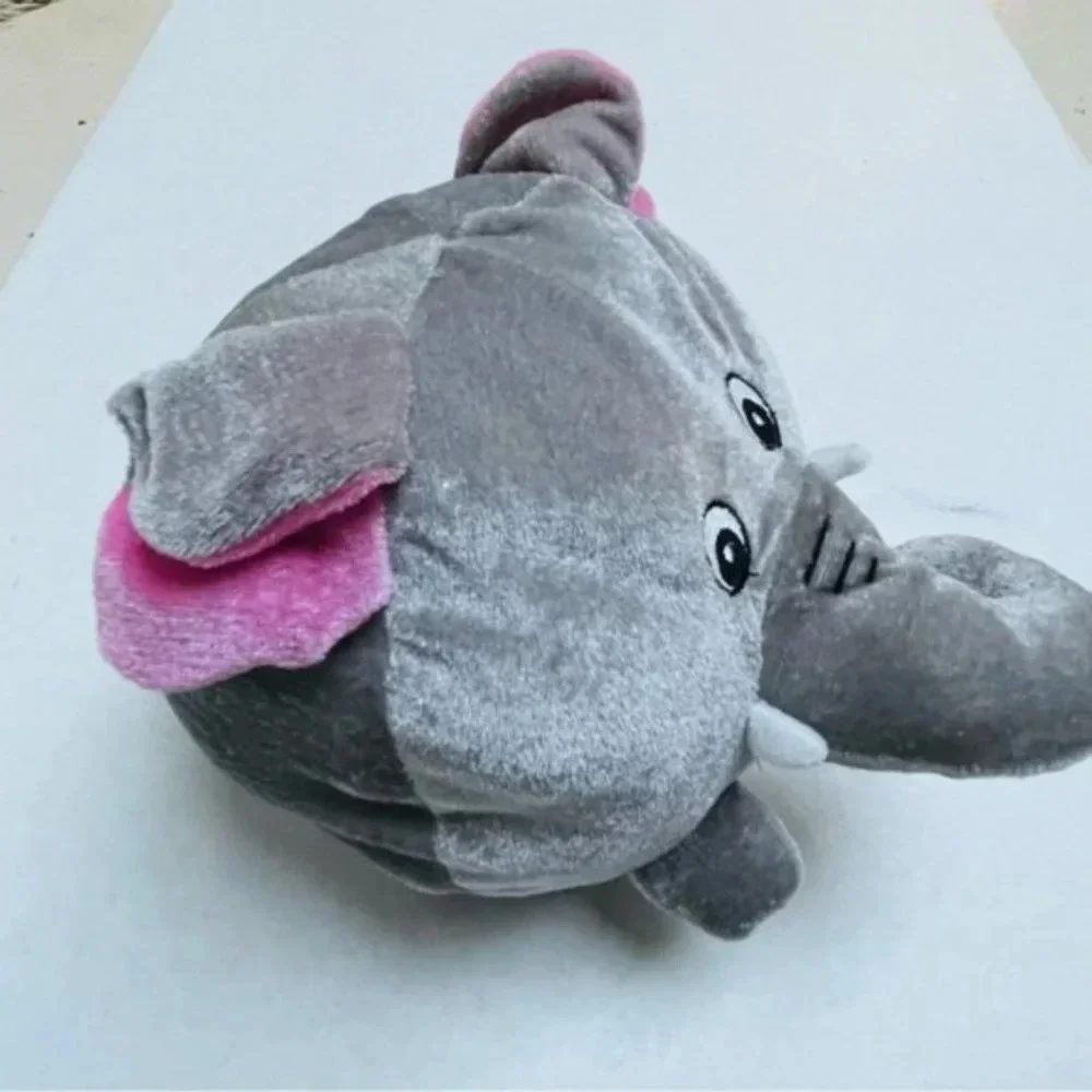 Kellytoy Animal Pals Pink Ear Elephant Plush Stuffed Animal 2013 Round Body 8 In